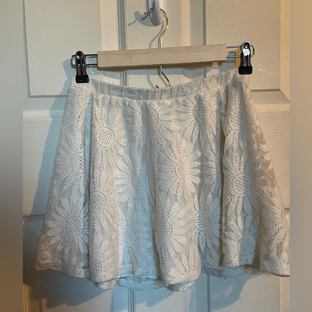 White floral skirt